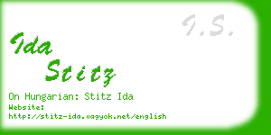 ida stitz business card